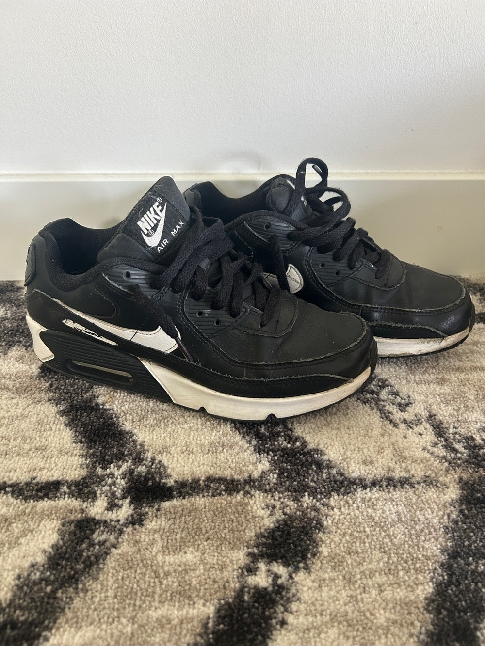Nike Kids Black and White Air Max Style Sneakers